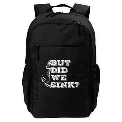 Boating But Did We Sink Flatboat Pontoon Captain Vintage Backpack