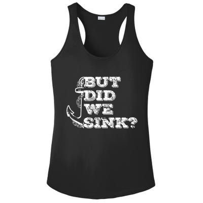 Boating But Did We Sink Flatboat Pontoon Captain Vintage Ladies PosiCharge Competitor Racerback Tank