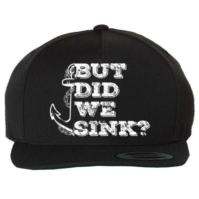 Boating But Did We Sink Flatboat Pontoon Captain Vintage Wool Snapback Cap