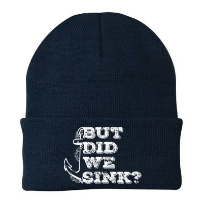 Boating But Did We Sink Flatboat Pontoon Captain Vintage Beanie