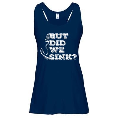 Boating But Did We Sink Flatboat Pontoon Captain Vintage Ladies Essential Flowy Tank