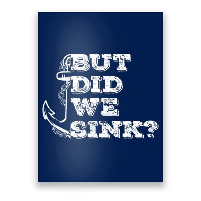 Boating But Did We Sink Flatboat Pontoon Captain Vintage Poster