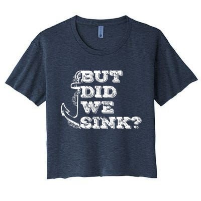 Boating But Did We Sink Flatboat Pontoon Captain Vintage Crop Top