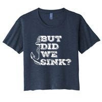 Boating But Did We Sink Flatboat Pontoon Captain Vintage Crop Top