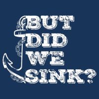 Boating But Did We Sink Flatboat Pontoon Captain Vintage Womens T-Shirt