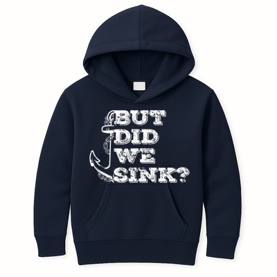 Boating But Did We Sink Flatboat Pontoon Captain Vintage Kids Hoodie