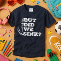Boating But Did We Sink Flatboat Pontoon Captain Vintage Kids T-Shirt