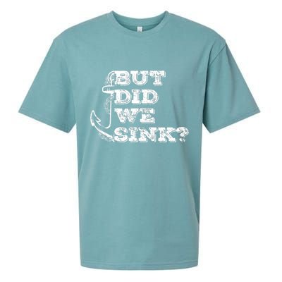 Boating But Did We Sink Flatboat Pontoon Captain Vintage Sueded Cloud Jersey T-Shirt