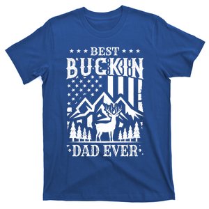 Best Buckin Dad Funny Hunter Father American Flag Gift T-Shirt