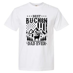 Best Buckin Dad Funny Hunter Father American Flag Gift Garment-Dyed Heavyweight T-Shirt