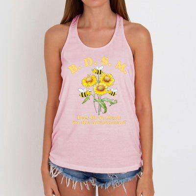 BDSM Bees Do So Much For The Environment Women's Knotted Racerback Tank