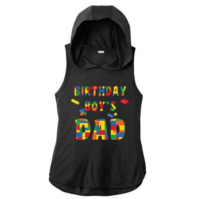 Building Block Dad Of Birthday Boy Ladies PosiCharge Tri-Blend Wicking Draft Hoodie Tank