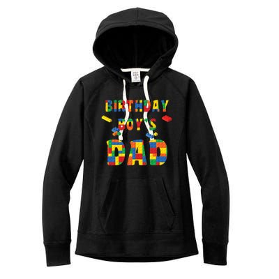 Building Block Dad Of Birthday Boy Women's Fleece Hoodie