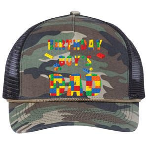 Building Block Dad Of Birthday Boy Retro Rope Trucker Hat Cap