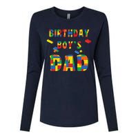 Building Block Dad Of Birthday Boy Womens Cotton Relaxed Long Sleeve T-Shirt