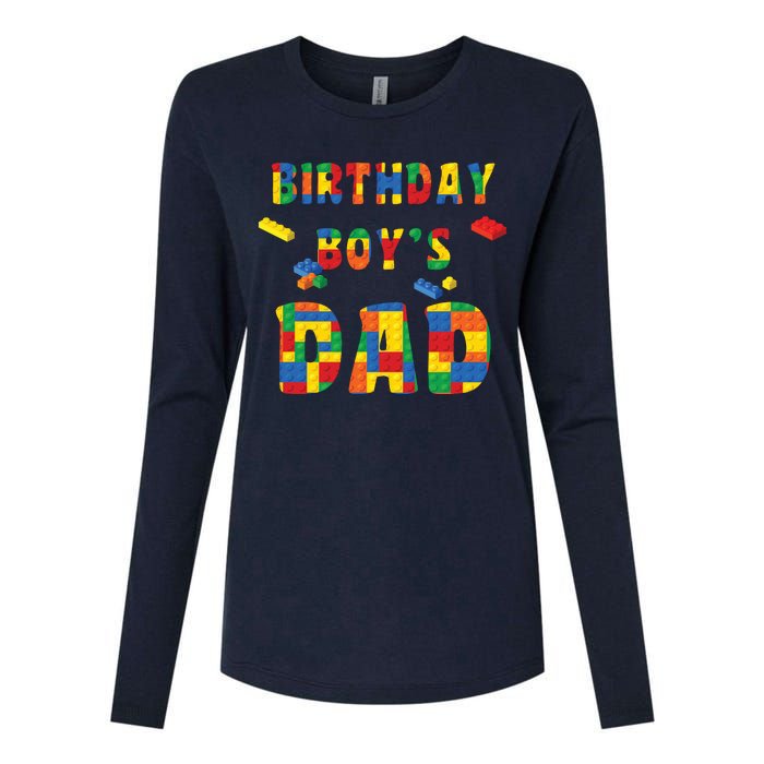 Building Block Dad Of Birthday Boy Womens Cotton Relaxed Long Sleeve T-Shirt