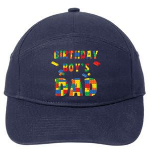 Building Block Dad Of Birthday Boy 7-Panel Snapback Hat