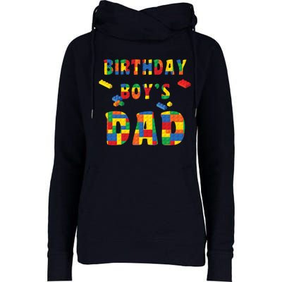 Building Block Dad Of Birthday Boy Womens Funnel Neck Pullover Hood