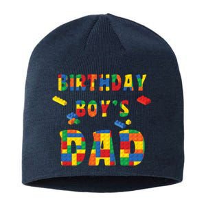 Building Block Dad Of Birthday Boy Sustainable Beanie