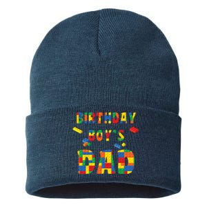 Building Block Dad Of Birthday Boy Sustainable Knit Beanie