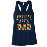 Building Block Dad Of Birthday Boy Women's Racerback Tank