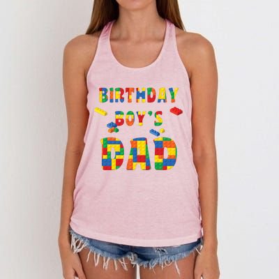 Building Block Dad Of Birthday Boy Women's Knotted Racerback Tank