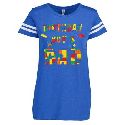 Building Block Dad Of Birthday Boy Enza Ladies Jersey Football T-Shirt