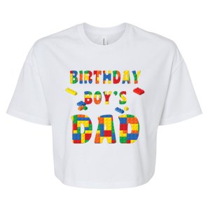 Building Block Dad Of Birthday Boy Bella+Canvas Jersey Crop Tee