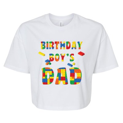 Building Block Dad Of Birthday Boy Bella+Canvas Jersey Crop Tee