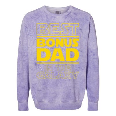 Best Bonus Dad In The Galaxy Stepfather Stepdad Grandpa Colorblast Crewneck Sweatshirt