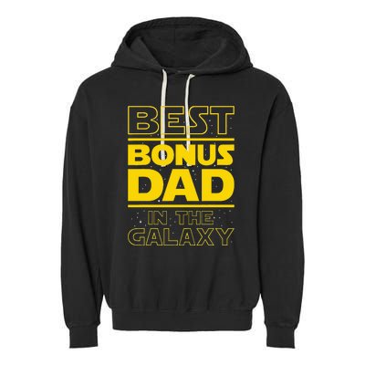 Best Bonus Dad In The Galaxy Stepfather Stepdad Grandpa Garment-Dyed Fleece Hoodie