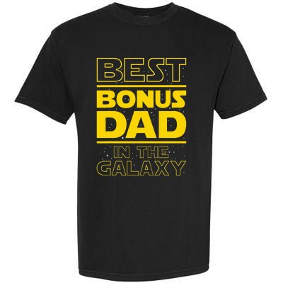 Best Bonus Dad In The Galaxy Stepfather Stepdad Grandpa Garment-Dyed Heavyweight T-Shirt