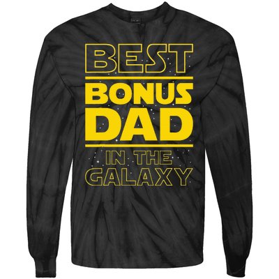 Best Bonus Dad In The Galaxy Stepfather Stepdad Grandpa Tie-Dye Long Sleeve Shirt