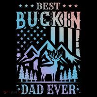 Best Buckin Dad Funny Hunter Father American Flag Gift Flatbill Hat