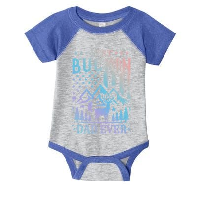 Best Buckin Dad Funny Hunter Father American Flag Gift Infant Baby Jersey Bodysuit