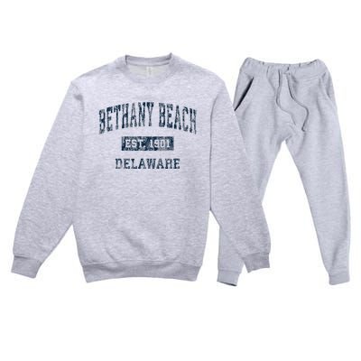 Bethany Beach Delaware De Vintage Sports Premium Crewneck Sweatsuit Set