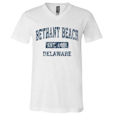 Bethany Beach Delaware De Vintage Sports V-Neck T-Shirt
