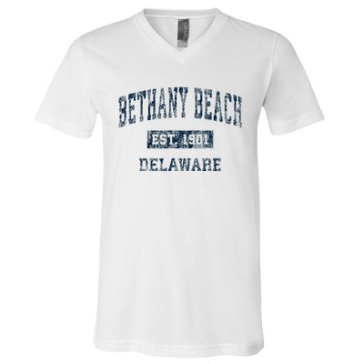 Bethany Beach Delaware De Vintage Sports V-Neck T-Shirt