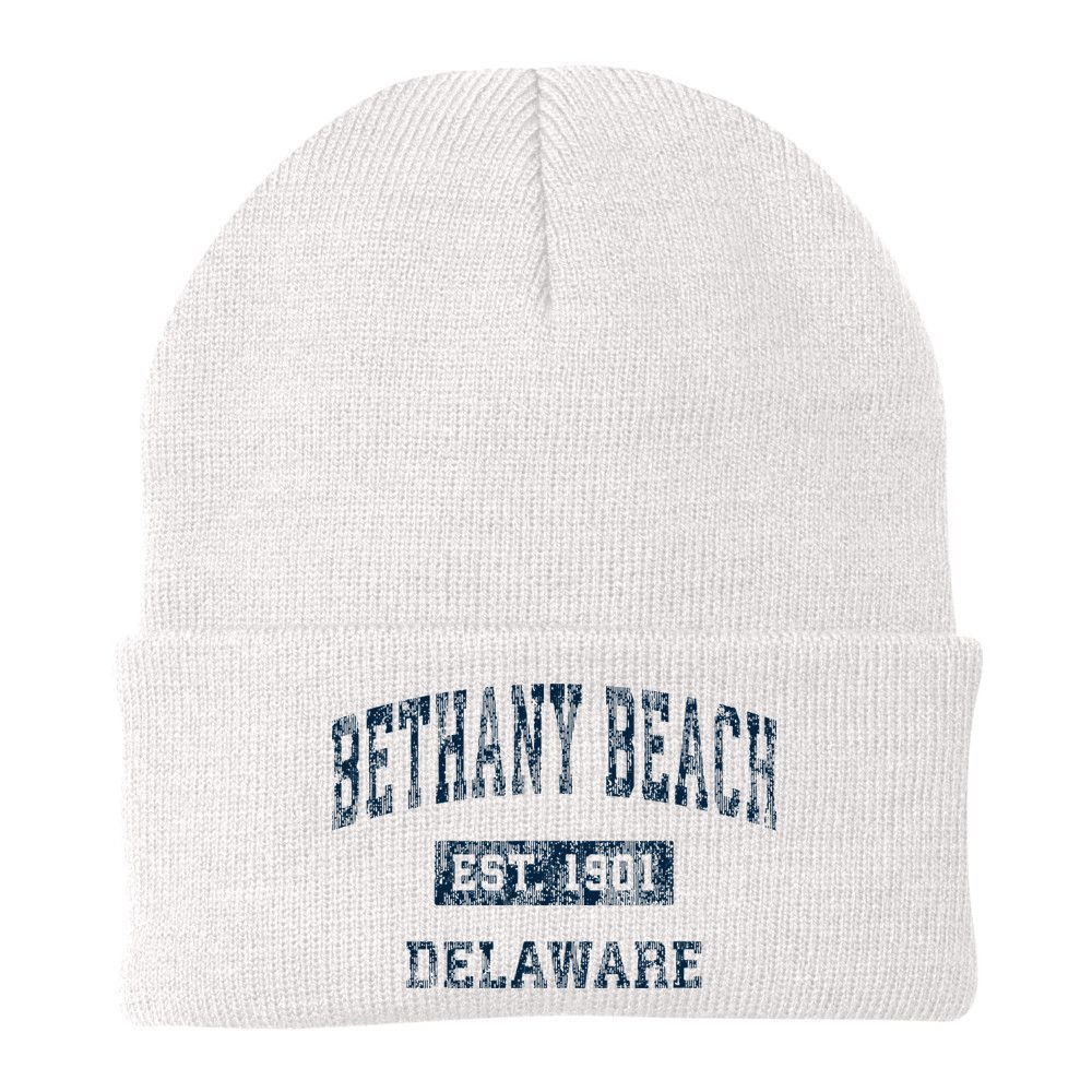 Bethany Beach Delaware De Vintage Sports Beanie