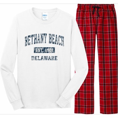 Bethany Beach Delaware De Vintage Sports Long Sleeve Pajama Set