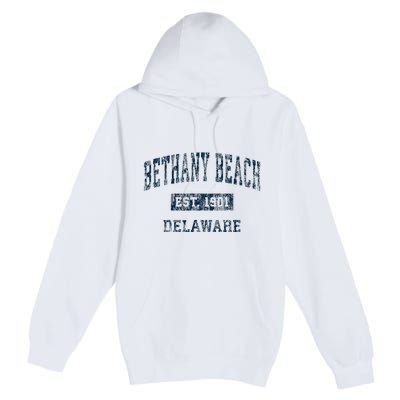 Bethany Beach Delaware De Vintage Sports Premium Pullover Hoodie