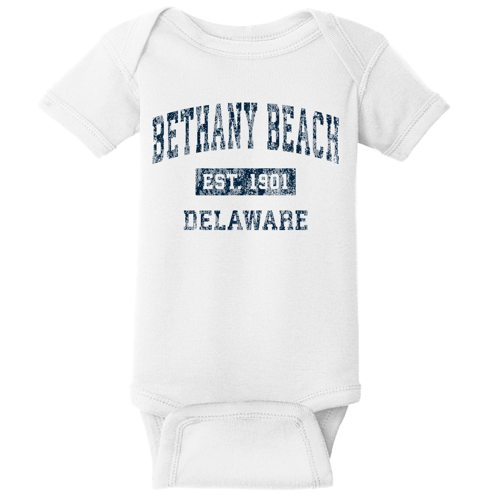 Bethany Beach Delaware De Vintage Sports Baby Bodysuit