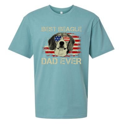 Best Beagle Dad Ever Dog Lover American Flag Gift Sueded Cloud Jersey T-Shirt