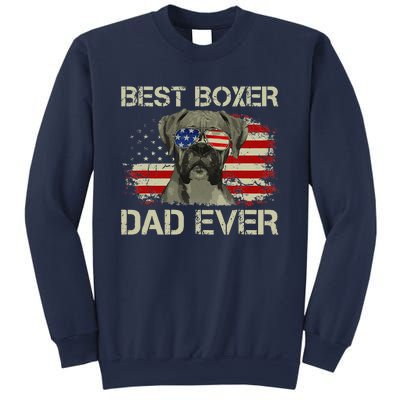 Best Boxer Dad Ever Dog Lover American Flag Gift Sweatshirt