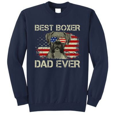 Best Boxer Dad Ever Dog Lover American Flag Gift Tall Sweatshirt