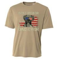 Best Boxer Dad Ever Dog Lover American Flag Gift Cooling Performance Crew T-Shirt