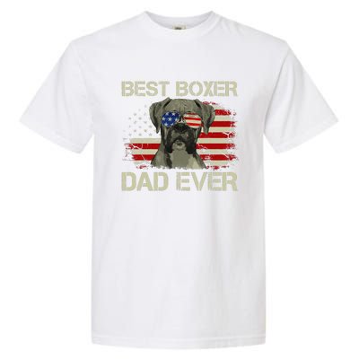 Best Boxer Dad Ever Dog Lover American Flag Gift Garment-Dyed Heavyweight T-Shirt