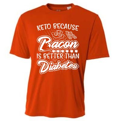 Bacon Better Diabetes Funny National Keto Day Christmas Gift Cooling Performance Crew T-Shirt