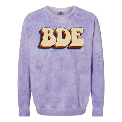 BDE Big Dick Energy Retro Style Colorblast Crewneck Sweatshirt