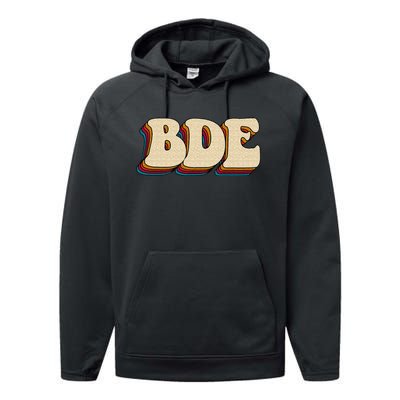 BDE Big Dick Energy Retro Style Performance Fleece Hoodie